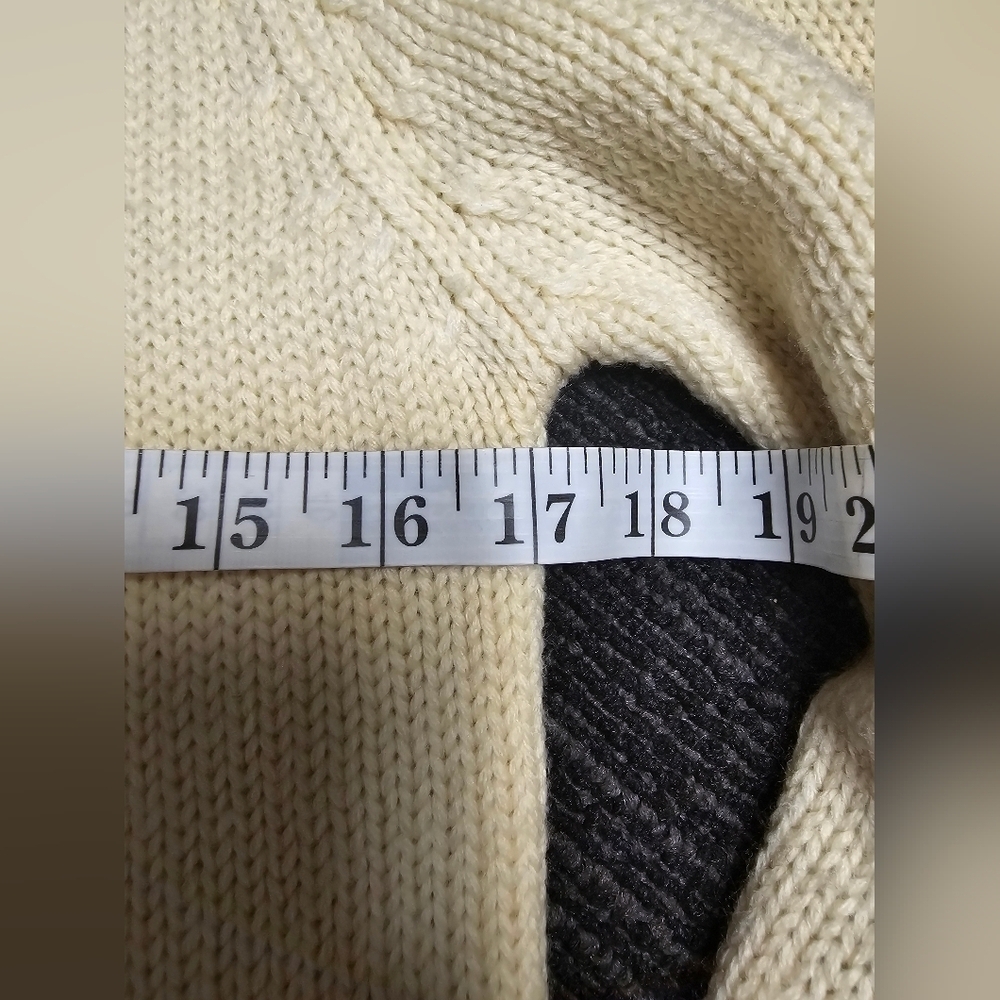 Ades of California Geen and Cream Floral Vintage Sweater Sz. M Wool Granny core - Picture 8 of 8